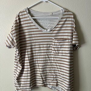 Skargorn 61 Striped V-Neck T-Shirt with Pocket